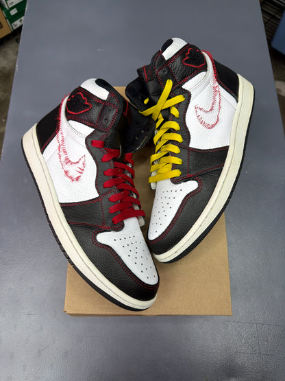 Air Jordan 1 Retro High Defiant White Black Gym Red - Men Size 10
