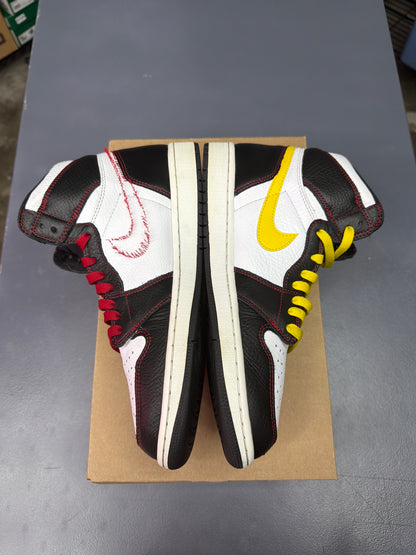 Air Jordan 1 Retro High Defiant White Black Gym Red - Men Size 10