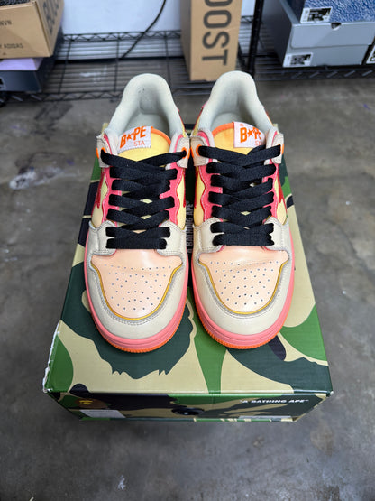 A Bathing Ape SK8 Sta Orange - Mens Size 8