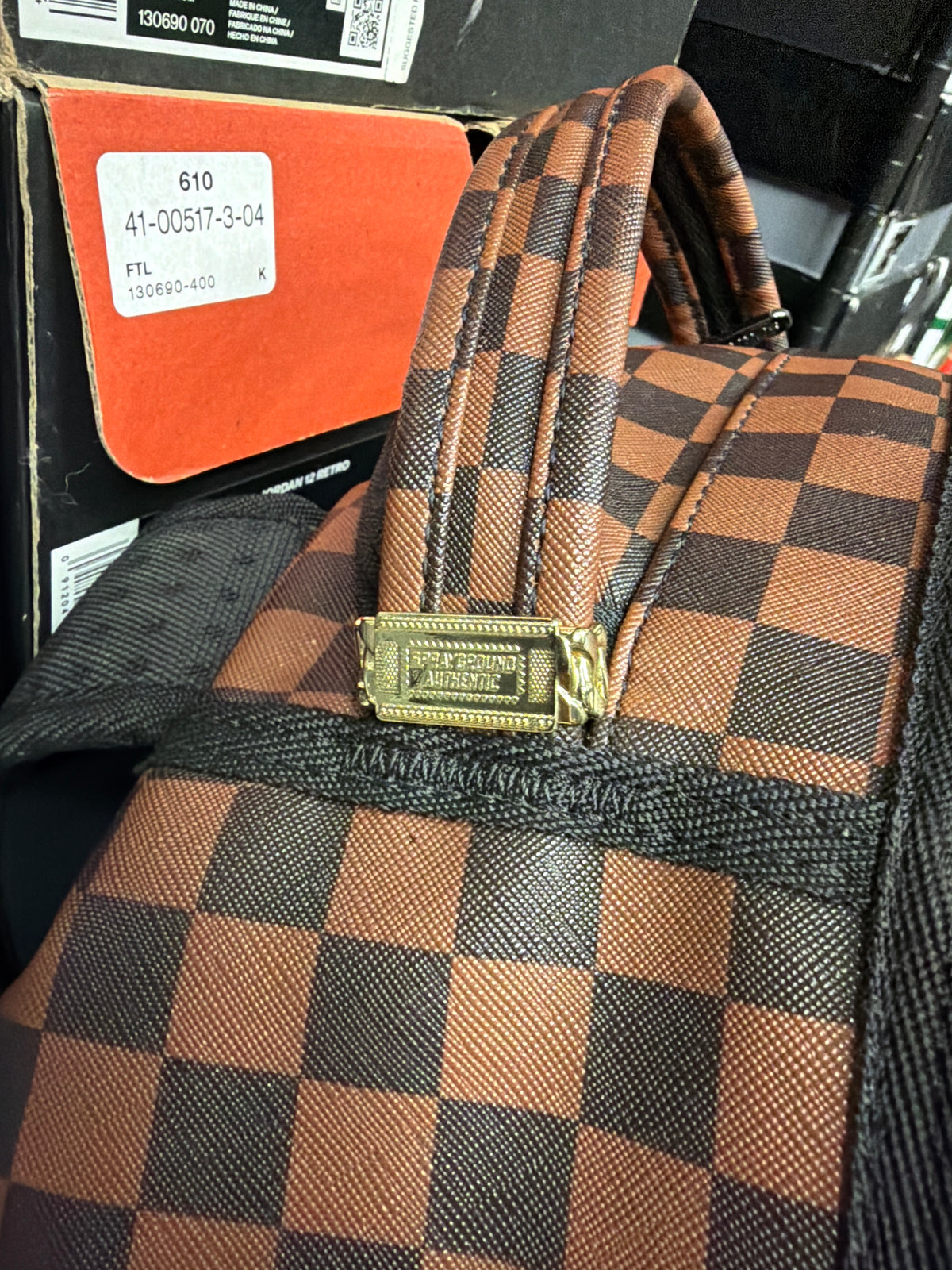 Spray Ground Maison Check Brown Backpack