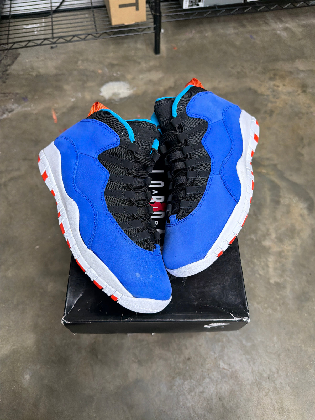 Air Jordan 10 Retro Tinker Blue/Orange - Mens Size 8.5