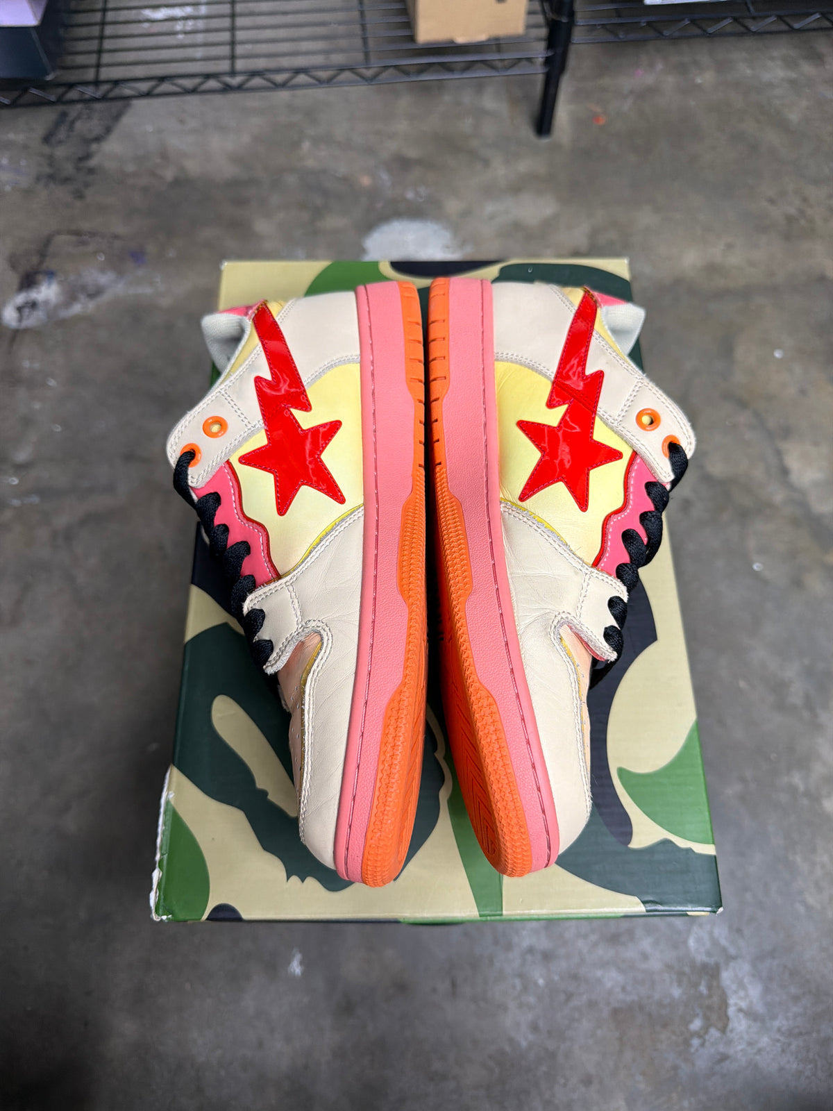 A Bathing Ape SK8 Sta Orange - Mens Size 8