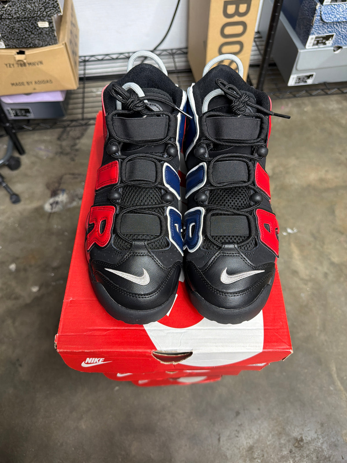 Nike Air More Uptempo 96 Alternates Split Black Varsity Red - mens Size 9