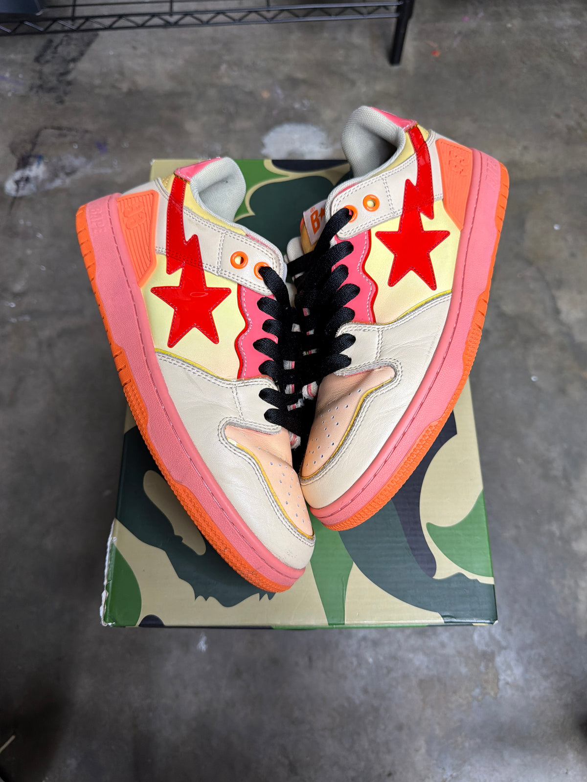 A Bathing Ape SK8 Sta Orange - Mens Size 8