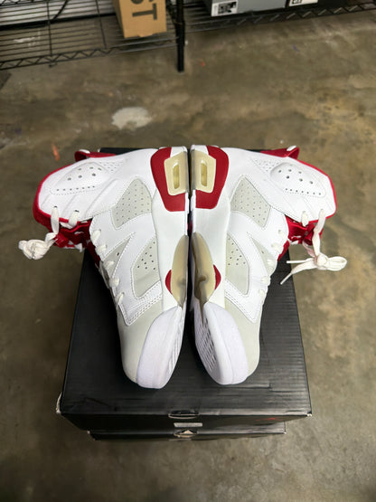 Air Jordan 6 Retro Alternate Hare Gray/Red - Mens Size 8.5