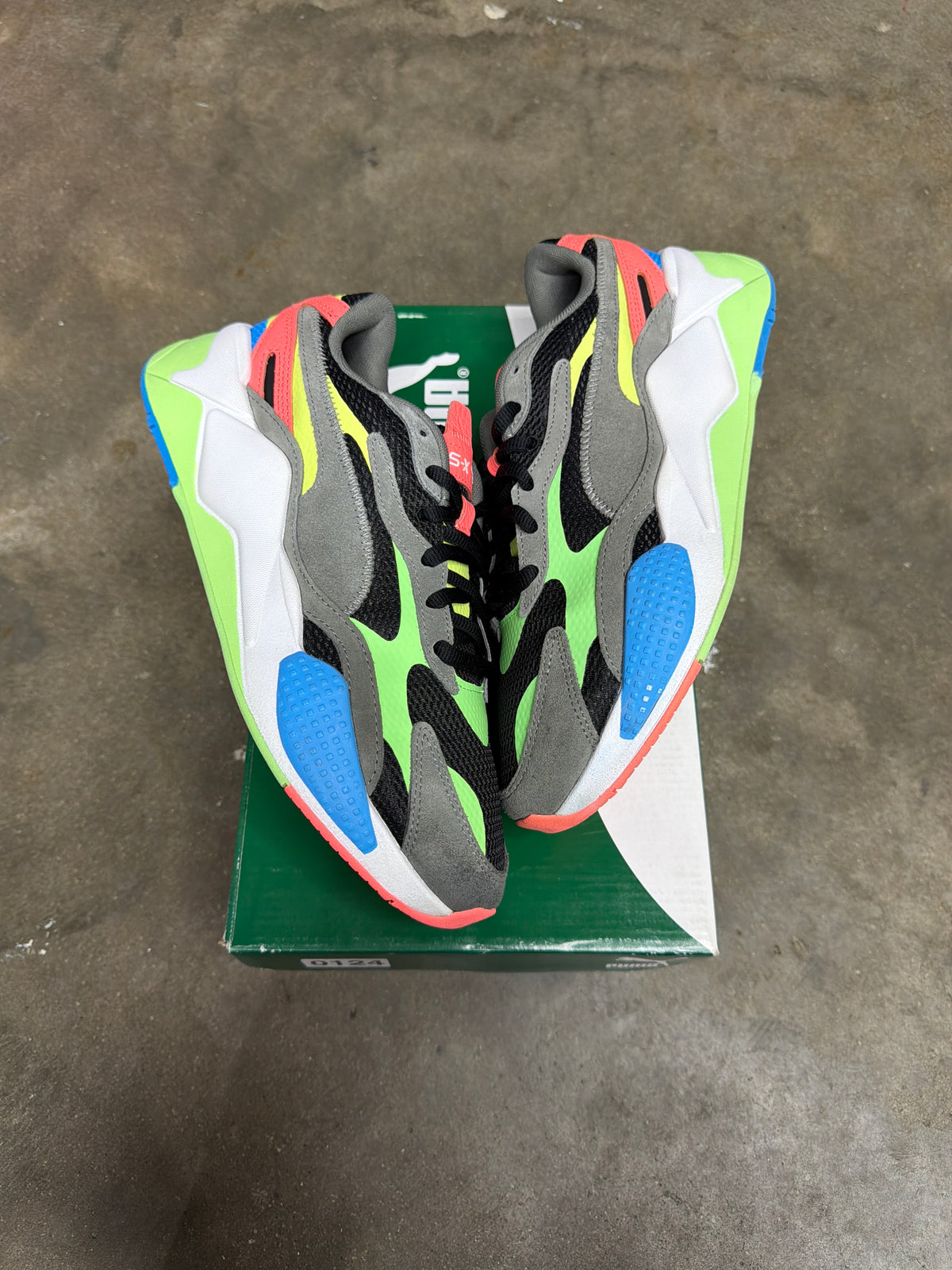 Puma Rs X3 NRGY Grey Green Yellow - Mens Size 10.5