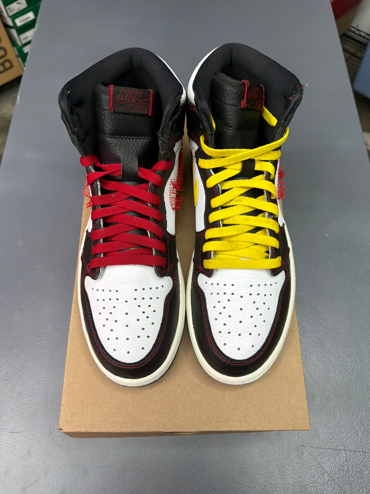 Air Jordan 1 Retro High Defiant White Black Gym Red - Men Size 10
