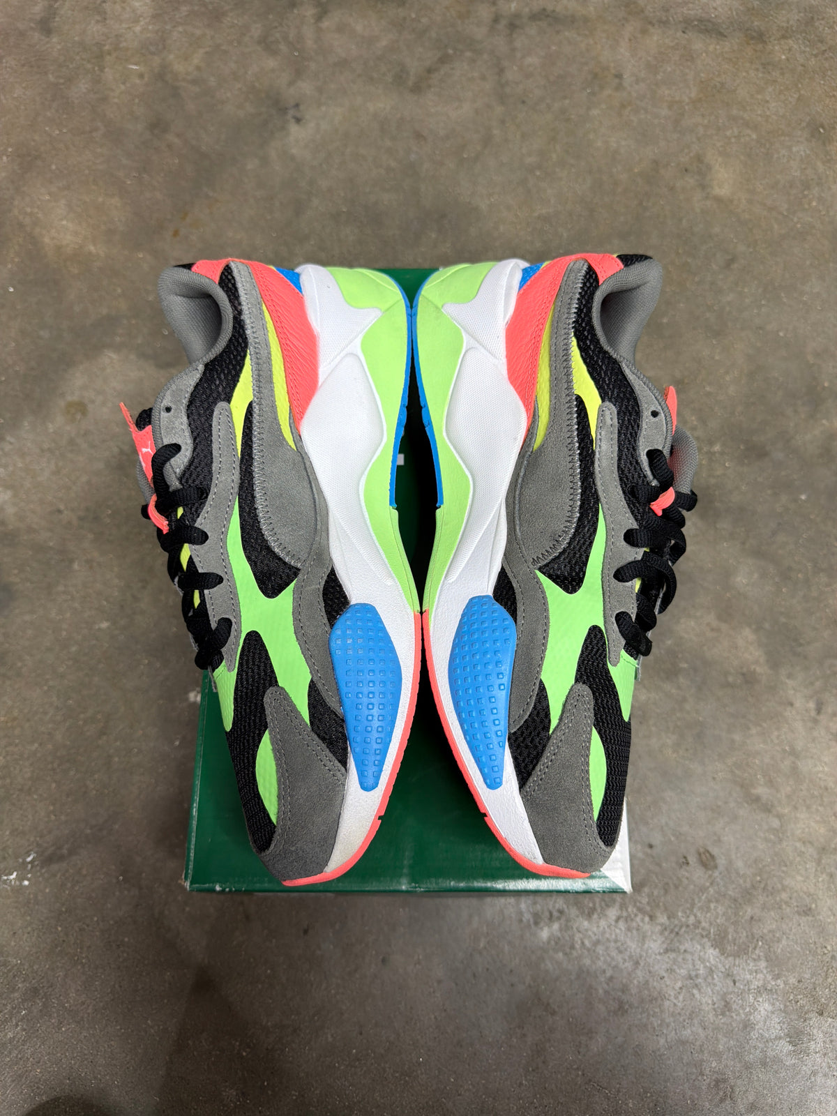Puma Rs X3 NRGY Grey Green Yellow - Mens Size 10.5