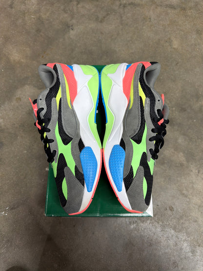 Puma Rs X3 NRGY Grey Green Yellow - Mens Size 10.5