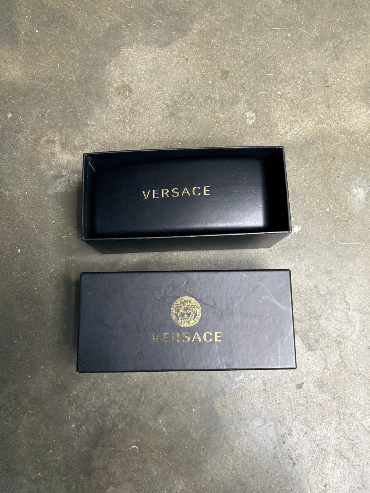 VERSACE Rimless Frame Sunglasses Gold