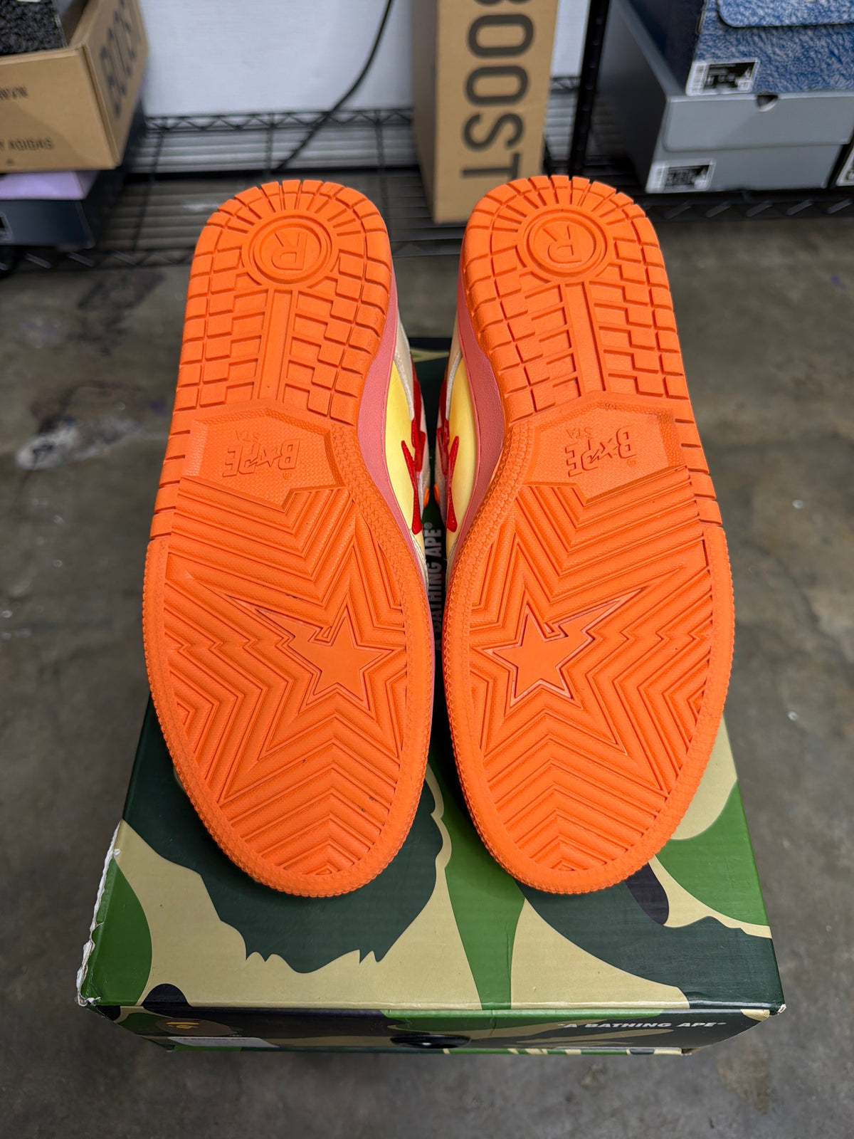 A Bathing Ape SK8 Sta Orange - Mens Size 8