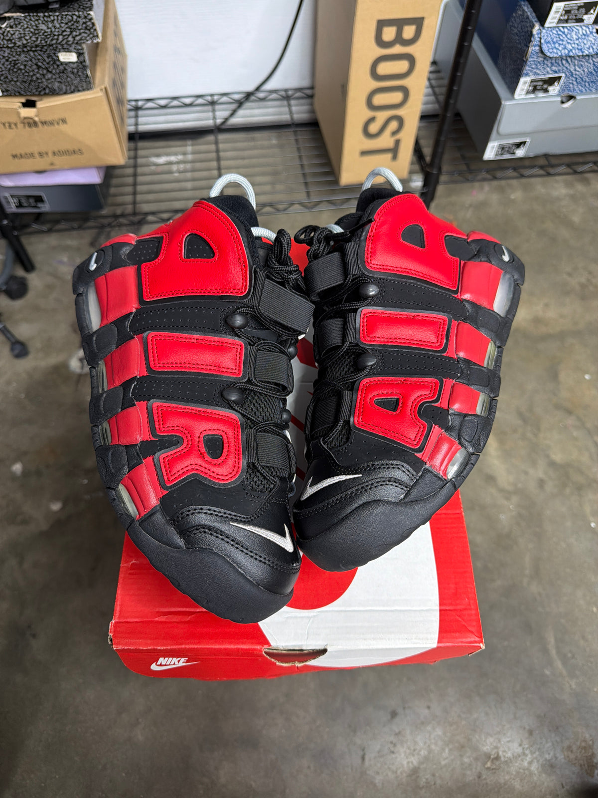 Nike Air More Uptempo 96 Alternates Split Black Varsity Red - mens Size 9